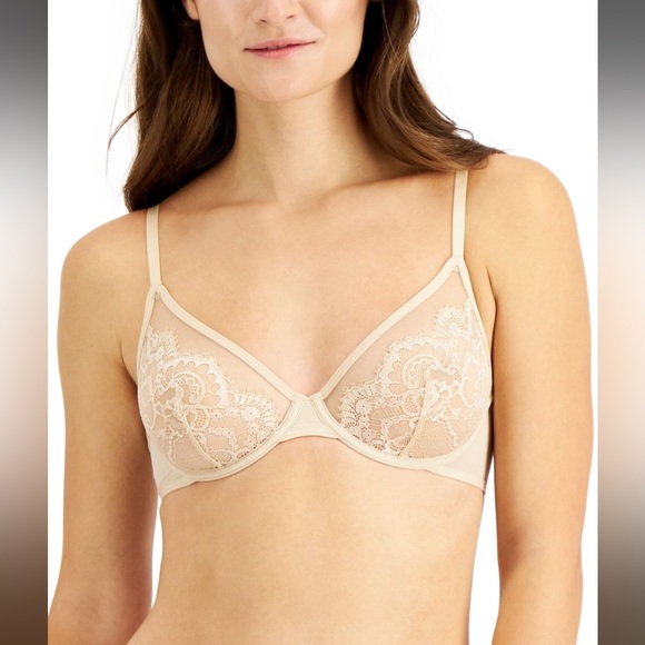 🌸 NWT! INC Nude Lace Bra - Picture 1 of 1